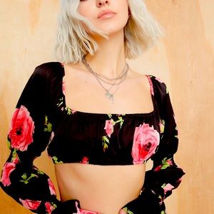 Dolls Kill NWT MIDNIGHT OASIS SLEEVE TOP